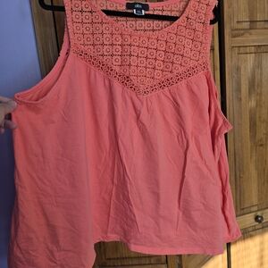 Ellos Coral Lace Tank Top